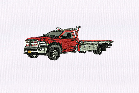 A Detailed Review of the Red Tow Truck Embroidery Design