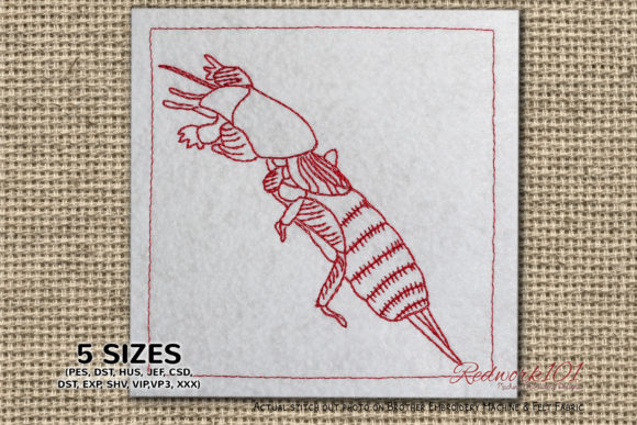 A Mole Cricket Redwork Design for Personalized Gift Making