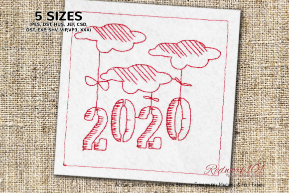 A Professional Review of the 2020 Year Cloud Embroidery Design