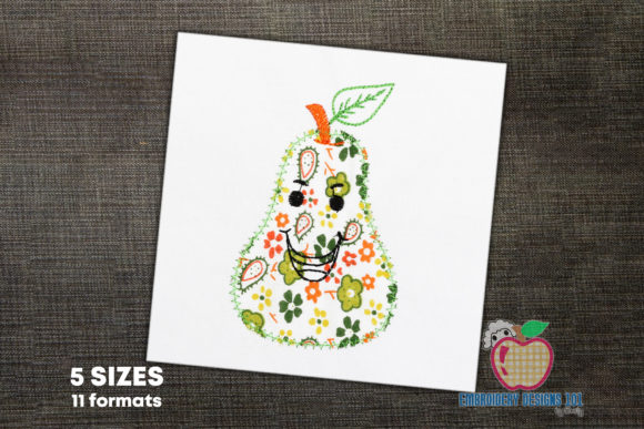 A Seasonal Review: Cartoon of Pear with Leaf Applique