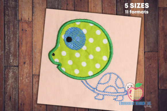 Big Turtle Head Applique Design for Holiday Products