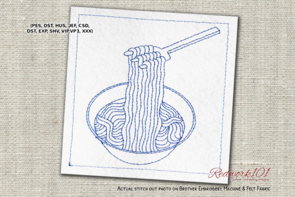 Chinese Noodles Bluework: A Cozy Holiday Embroidery Design