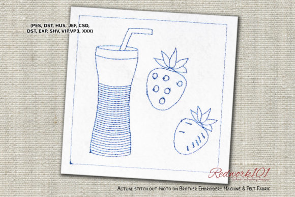 Embroidery Designer Review: Strawberry Juice Redwork