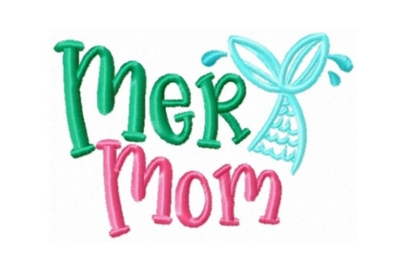 Mermom: A Joyful Beach Embroidery Design for Personalized Gifts